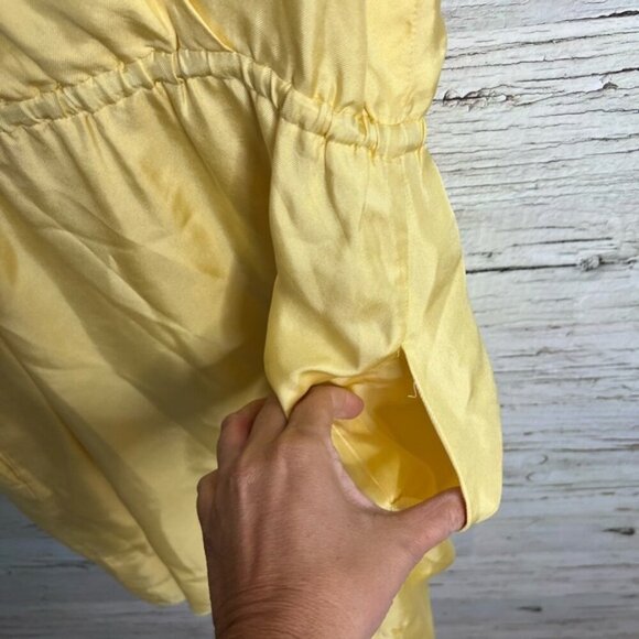 Banana Republic Silk Midi Dress Size 4  yellow - Picture 8 of 9